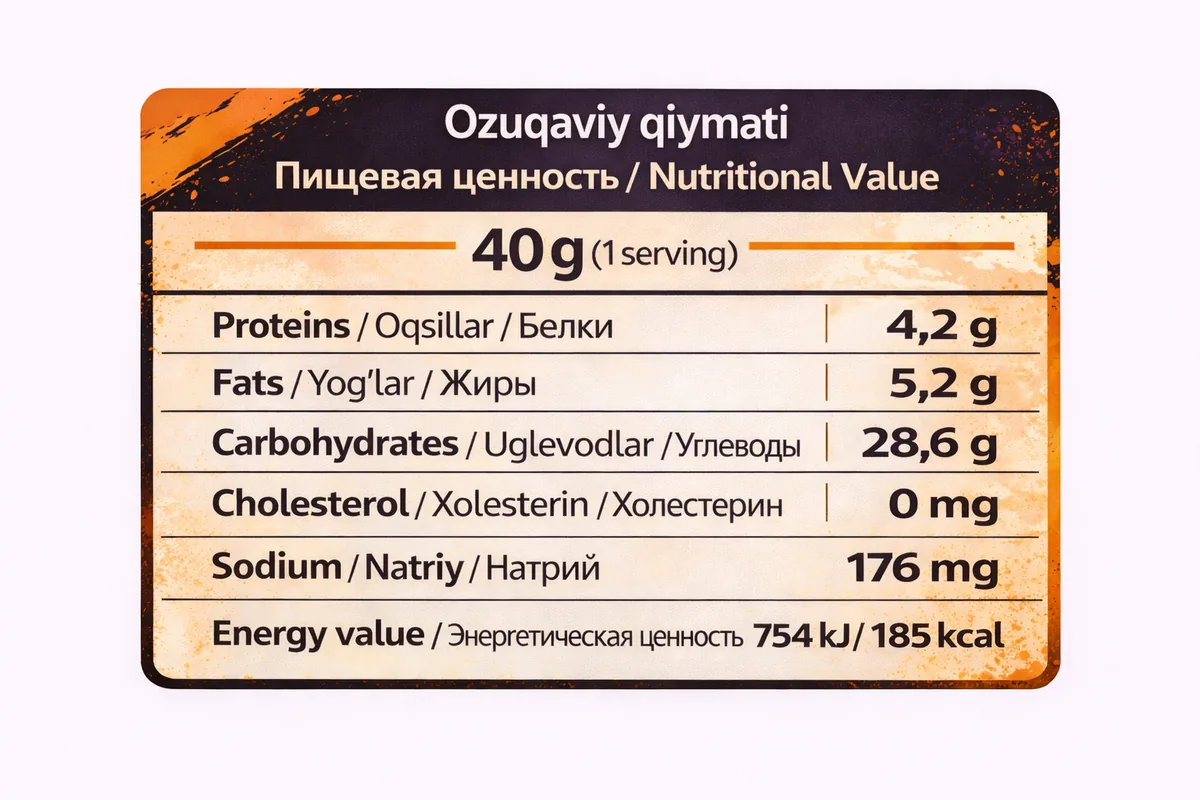 Salted Caramel — Nutrition Facts